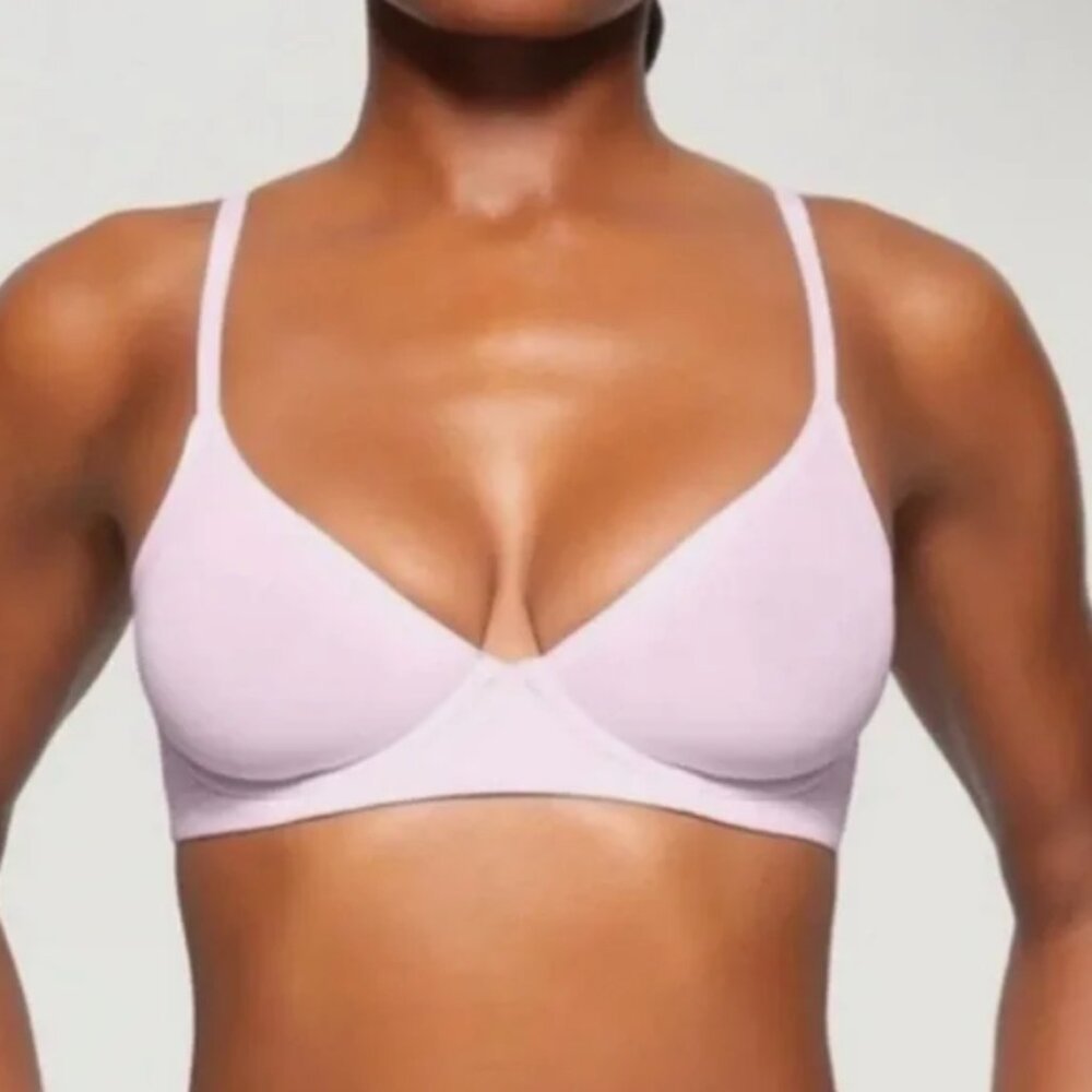 SKIMS Fits Everybody Unlined Demi Bra In Cherry Blossom NWT 42A